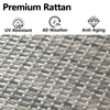 Patio Rattan Furniture Set 5 Seater L-Shaped Corner Sofa Dining Table Set Grey