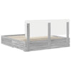 Bed Frame with Drawer Grey Sonoma 200 x 200 cm Engineered Wood