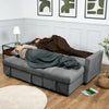 Milo Grey Corner Sofa Bed with Storage Velvet Pull Out Bed Left or Right Chaise