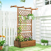 Wooden Trellis Planter Raised Garden Bed for Climbing Plants Refurbished