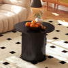 40CM/60CM Coffee Table Round Wood Side Table Sets With Hidden Storage Walnut