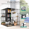 YITAHOME Large Cat Cage with Storage Cube, DIY Indoor Catio Enclosure Metal Play