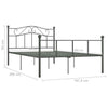Bed Frame Grey Metal 160x200 O4E8