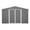 Garden Shed 10X8FT Metal Apex Roof With Free Foundation Base Storage House Grey