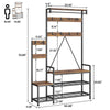 Hall Tree with Bench,10 Hooks,Shoe Storage,Freestanding Coat Rack for Hallway
