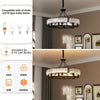 Modern Farmhouse Crystal Chandelier Black Antique Pendant Light Ceiling Fixture
