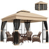 3 x 3 m Garden Gazebo with Shelves, UPF50+ Permanent Gazebo