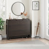 Folding Dining Table w/ Drop Leaf, Space Saving Kitchen Table w/ Storage Shelves