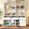 Multi-Purpose Kitchen Storage Cabinet w/ Cupboard Cabinets Drawers Shelves White