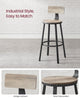 Tall Bar Stools, Bar Chairs with Backrest，1 set for 2 pieces，LBC026B02V1