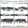 Garden Furniture Set Metal 7 Seater Outdoor Dining Table and Sofa with Cushions