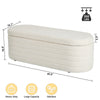 45.5" White Teddy Velvet Long Storage Bench Ottoman Upholstered End of Bed Stool