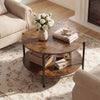 2-Tier Industrial Accent Table with Open Storage Shelf