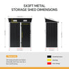 5ft x 3ft Outdoor Storage Shed Steel Garden Shed Small Tool House with Door
