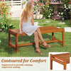 2 Pcs Outdoor Solid Hardwood Dining Bench with Teak Oil Finish