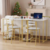 3-Piece Dining Table Set with Storage Shelves,Kitchen Table with 2 Padded Chairs