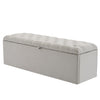 Storage Ottoman Bench, 135 cm Foot Rest Stool, End of Bed Bench for Bedroom Grey