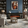 Electric Fireplace With 70in TV Stand Unit Cabinet Fire Logs Heater Flame 10 LED