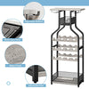 Metal Rack Cabinet Floor Bottle Storage Holder Stand Display Shelf