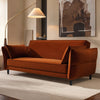 3 Seater Click-Clack Sofa Bed in Burnt Orange Velvet - Bobby