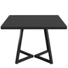 80cm Black Square Dining Table, Industrial Small Kitchen Table with Metal Base