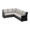 8 Seater Black Rattan Corner Garden Dining Set with Firepit Table FTR187
