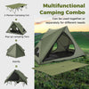 2-Person Green Camping Cot Tent Foldable Off-Ground Camping Combo