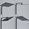 Black Bathroom Thermostatic Exposed Shower Mixer Twin head Large Square Bar Set