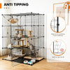 4 Tier Cat Cage Indoor Large Cats Enclosure w/ Hammock Ladders Doors Detachable