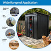 Garden Metal Shed 6x4ft Outdoor Storage Bin Storage Tools Pent Roof Slide Door