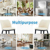 2-Piece Dining Chairs w/ Linen or Velvet Padded Seats, Wood Legs+High Back