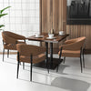 Set of 2 Leather Dining Chairs Modern Kitchen Dressing Room Bedroom Padded Seat