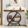 100cm Console Table, 4- Tier Industrial Entryway Table w/ Metal Frame for Foyer