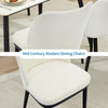 2-Piece Dining Chairs w/ Linen or Velvet Padded Seats, Wood Legs+High Back