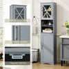 Bathroom Narrow Corner Floor Cabinet Storage Cabinet-Grey