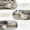 Set of 2 Nesting Coffee Tables Round Stacking Sofa Side Tables for Living Room