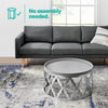Round Coffee Side Table End Sofa Living Room Wooden Metal Bedside Furniture Tea