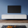 200cm White Floating TV Cabinet Stand Unit High Gloss Storage Door Wall Mounted