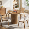 Round Dining Table for 2-4 Person, 80cm Farmhouse Kitchen Table for Dining Room