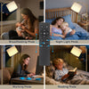 Gold Floor Lamp Free Standing Light with Bulb Linen Shade Remote Control Bedroom