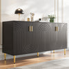 Modern Sideboard Storage Cabinet with Adjustable Shelves for Living Room Black