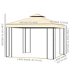 3(m) x 3(m) Patio Garden Metal Gazebo Marquee Party Tent Canopy Shelter Pavilion