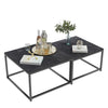 2 Pack Nesting Coffee Table Large 60cm 70cm Marble Top Living Room Display Table