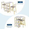 3-Piece Dining Table Set with Storage Shelves,Kitchen Table with 2 Padded Chairs