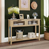 Entryway Console Table w/ 2 Glass Drawer Storage 2 Tier Sofa Table Living Room