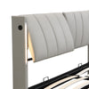 Super King Bed 180x200cm w/ LED Lighting, Hydraulic Storage & USB Charging, Grey