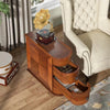 Solid Wood Side Table, 2-Drawer Narrow Slim End Table, No Assembly RequireT