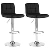 Black Faux Leather Bar Stools Set of 2, Height Adjustable Swivel for Kitchen UK