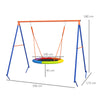 Kids Swing Set, Nest Swing Seat with A-Frame Structure for Outdoor Use