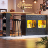 Extendable Dining Bar Table, with Storage Cabinet Cupboard & 3 Tier Spice Rack